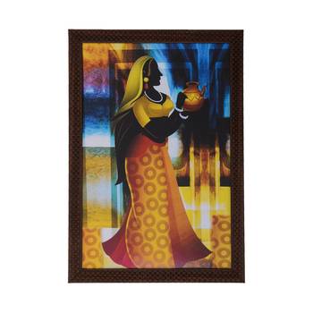 Village Lady Satin Matt Texture UV Art Painting 1