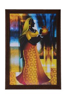 Village Lady Satin Matt Texture UV Art Painting