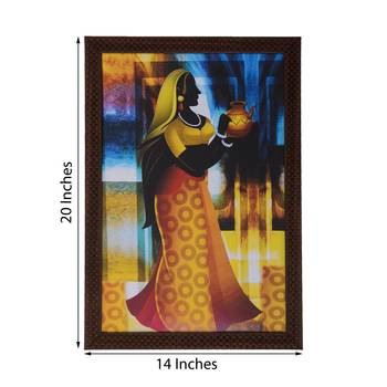 Village Lady Satin Matt Texture UV Art Painting 2