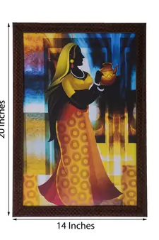 Village Lady Satin Matt Texture UV Art Painting