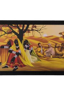 Village Scene Satin Matt Texture UV Art Painting