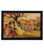 Village Scene Satin Matt Texture UV Art Painting