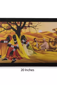 Village Scene Satin Matt Texture UV Art Painting