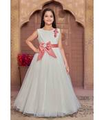 orange woven polyester stitched kids girl gowns