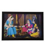 Village Lady Buying Bangles Satin Matt Texture UV Art Painting