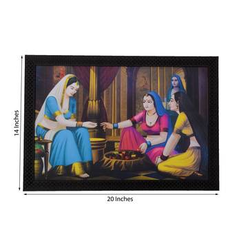 Village Lady Buying Bangles Satin Matt Texture UV Art Painting 2