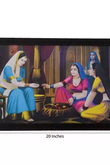 Village Lady Buying Bangles Satin Matt Texture UV Art Painting