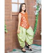 green woven polyester stitched kids girl gowns