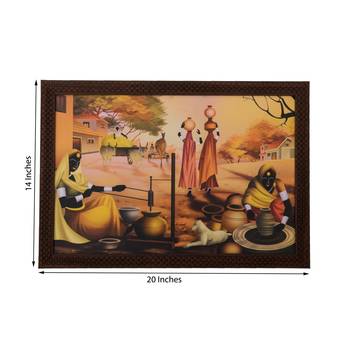 Pot Making Village Scene Satin Matt Texture UV Art Painting 2