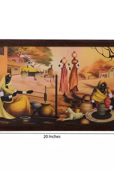 Pot Making Village Scene Satin Matt Texture UV Art Painting