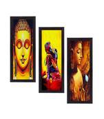 Set Of 3 Lord Buddha Satin Matt Texture UV Art Painting