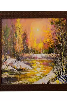 Fall Season Scenary View Satin Matt Texture UV Art Painting