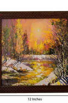 Fall Season Scenary View Satin Matt Texture UV Art Painting