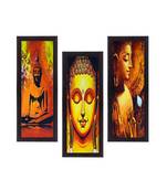 Set Of 3 Lord Buddha Satin Matt Texture UV Art Painting