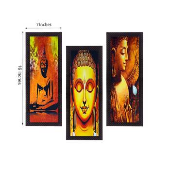 Set Of 3 Lord Buddha Satin Matt Texture UV Art Painting 2