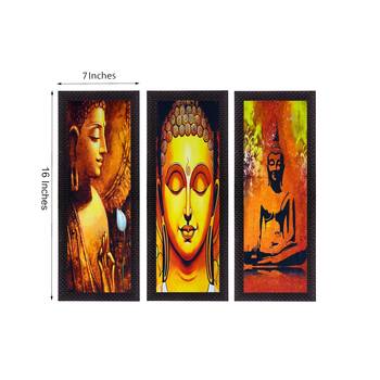 Set Of 3 Lord Buddha Satin Matt Texture UV Art Painting 2