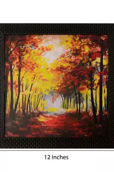 Fall Season Scenary View Satin Matt Texture UV Art Painting