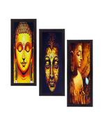 Set Of 3 Lord Buddha Satin Matt Texture UV Art Painting
