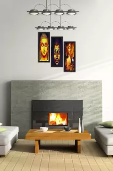 Set Of 3 Lord Buddha Satin Matt Texture UV Art Painting