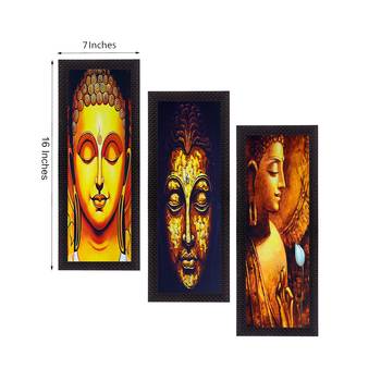 Set Of 3 Lord Buddha Satin Matt Texture UV Art Painting 3