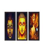 Set Of 3 Lord Buddha Satin Matt Texture UV Art Painting