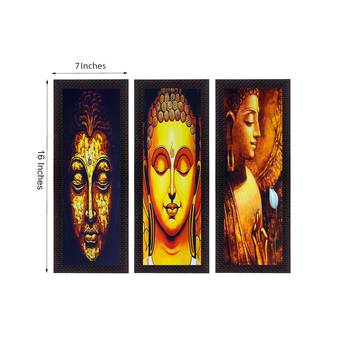 Set Of 3 Lord Buddha Satin Matt Texture UV Art Painting 2