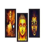 Set Of 3 Lord Buddha Satin Matt Texture UV Art Painting