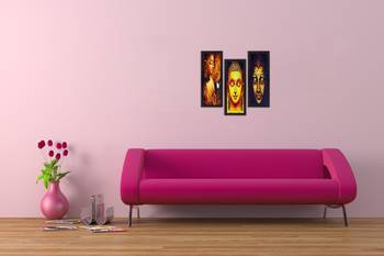 Set Of 3 Lord Buddha Satin Matt Texture UV Art Painting 2