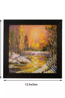 Fall Season Scenary Satin Matt Texture UV Art Painting