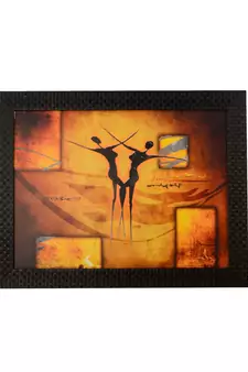 Abstract Dance Scene Satin Matt Texture UV Art Painting