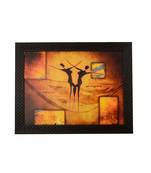 Abstract Dance Scene Satin Matt Texture UV Art Painting