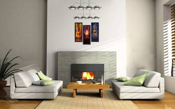 Set Of 3 Meditating Buddha Satin Matt Texture UV Art Painting 2