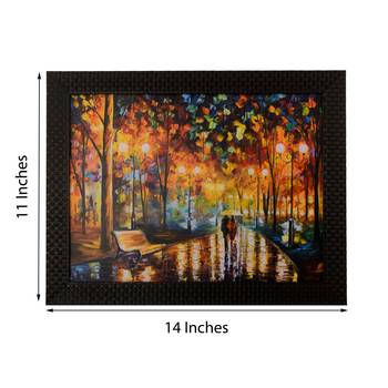 Love Couple Under Umbrella Satin Matt Texture UV Art Painting 2