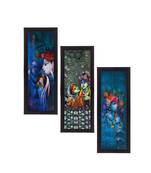 Set Of 3 Radha Krishna Satin Matt Texture UV Art Painting