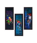 Set Of 3 Radha Krishna Satin Matt Texture UV Art Painting