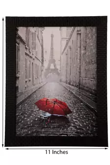 Eiffel Tower view under Rain Satin Matt Texture UV Art Painting