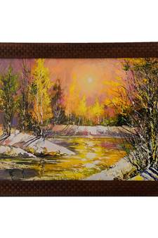 Fall Season Scenary View Satin Matt Texture UV Art Painting
