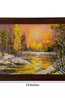 Fall Season Scenary View Satin Matt Texture UV Art Painting