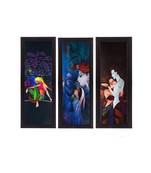 Set Of 3 Radha Krishna Satin Matt Texture UV Art Painting