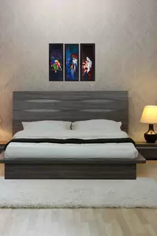 Set Of 3 Radha Krishna Satin Matt Texture UV Art Painting
