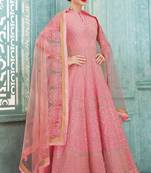 Pink embroidered georgette salwar