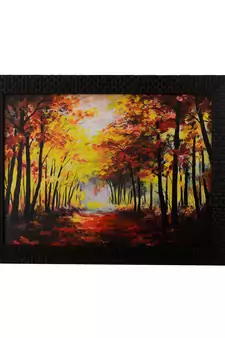 Fall Season Scenary View Satin Matt Texture UV Art Painting