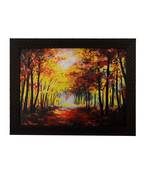Fall Season Scenary View Satin Matt Texture UV Art Painting