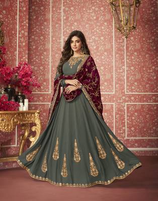 Mehendi embroidered georgette salwar 1