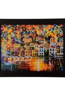 Colorful City View Satin Matt Texture UV Art Painting