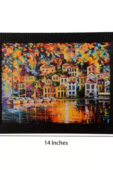 Colorful City View Satin Matt Texture UV Art Painting