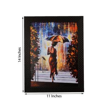 Beautiful Lady under Umbrella Satin Matt Texture UV Art Painting 2
