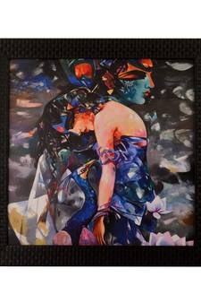 Colorful Beautiful Lady Satin Matt Texture UV Art Painting