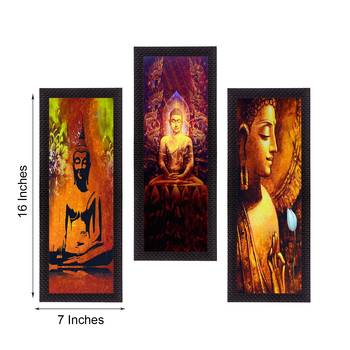 Set Of 3 Lord Buddha Satin Matt Texture UV Art Painting 2
