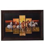 Lucky Running Horses 5 Cut Design Satin Matt Texture UV Art Painting